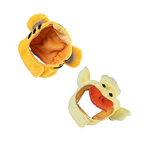 Rehomy Gorro para mascota, bonito sombrero para mascota, tigre y pato, cachorro, disfraz de gatito, disfraz de gato de dibujos animados, accesorio de Halloween, 1 tigre y pato