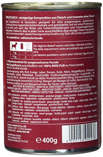 RINTI Carne única Vacuno, 12 x 400 g.