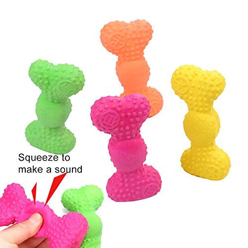 RIsxffp Juguete para perros de mascotas, forma de hueso de cachorro, anti mordeduras, limpiador de dientes divertidos, herramienta de masticación, juguete de látex seguro rosa rojo