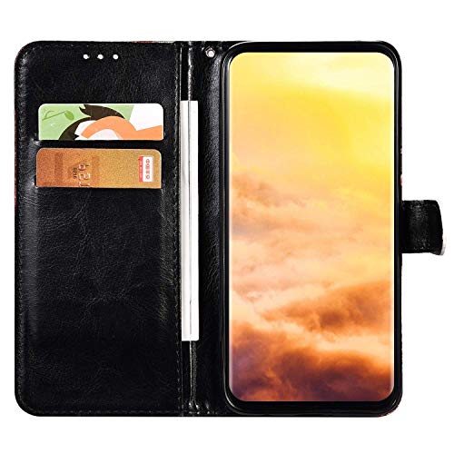 Robinsoni Funda Compatible con Huawei Y5 2018 Funda Libro Billetera Funda Reflejo de Luz Cuero Kickstand Funda Animal Impreso Cartera en Silicone Funda Flip Brillar Lujo Vistoso 360 Grados Funda