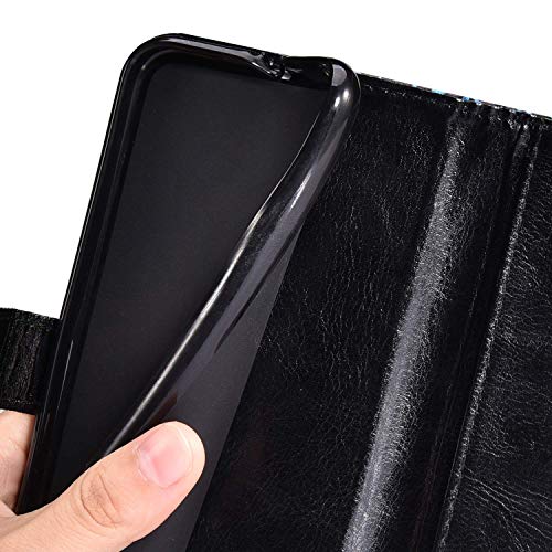 Robinsoni Funda Compatible con Huawei Y5 2018 Funda Libro Billetera Funda Reflejo de Luz Cuero Kickstand Funda Animal Impreso Cartera en Silicone Funda Flip Brillar Lujo Vistoso 360 Grados Funda