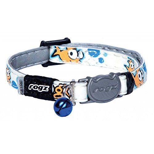 Rogz - Collar para gatos modelo Glowcat (Talla Única) (Azul)