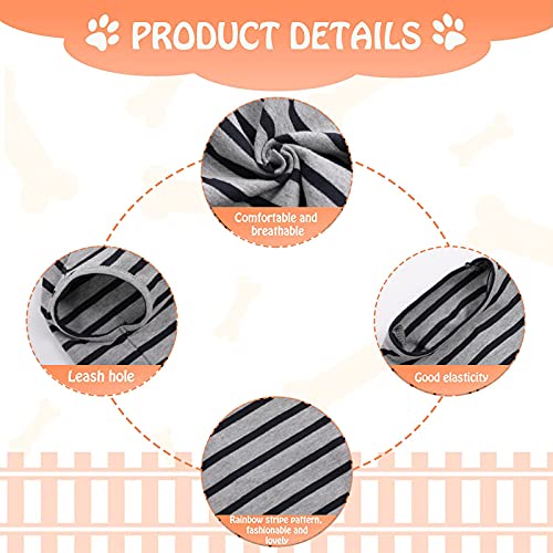 Ropa para Mascotas, Camisetas para Mascotas, Ropa para Perros, Camisetas de Algodón a Rayas para Perro, Camiseta Transpirable y Elástica para Perros Pequeños, Extra Pequeños y Medianos (Negro XXL)