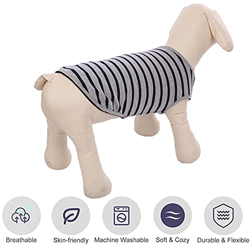 Ropa para Mascotas, Camisetas para Mascotas, Ropa para Perros, Camisetas de Algodón a Rayas para Perro, Camiseta Transpirable y Elástica para Perros Pequeños, Extra Pequeños y Medianos (Negro XXL)