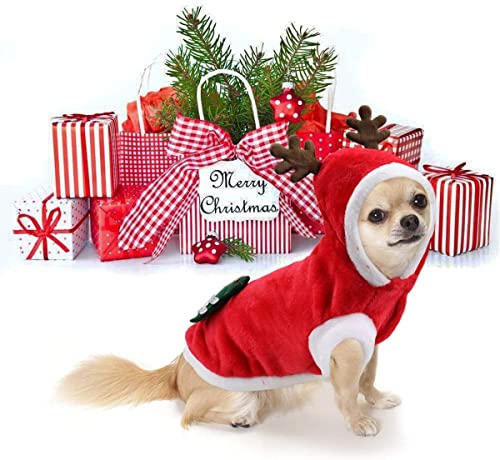Ropa para perros Navidad Perro Gato Traje de Navidad Abrigo Suéter Papá Noel Traje dibujos animados Sudadera con capucha suave para mascotas Fiesta invierno Ropa vestir Ropa mono XXL