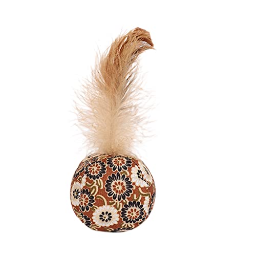 Rotyroya Juguete de gato gato de juguete de gato de juguete de peluche con pluma de comodidad emocional Scratch- 8