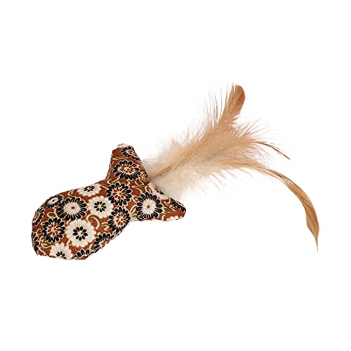 Rotyroya Juguete de gato gato de juguete de gato de juguete de peluche con plumas de confort emocional Scratch- 3