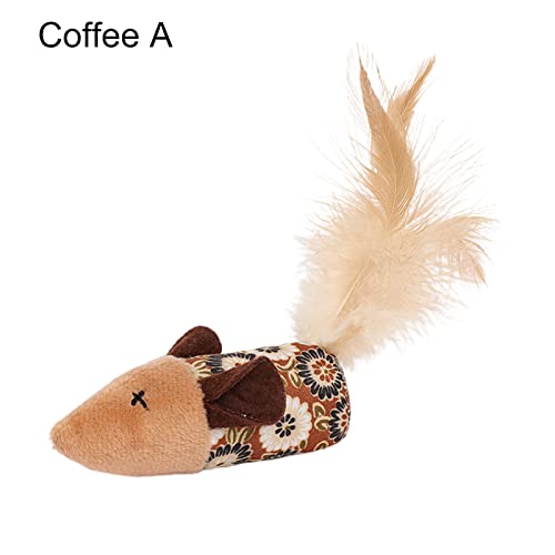 Rotyroya Juguete de gato gato Juguete de hierba gatera Juguete de peluche con plumas Confort emocional Scratch- 1