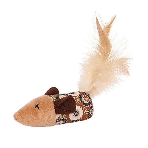 Rotyroya Juguete de gato gato Juguete de hierba gatera Juguete de peluche con plumas Confort emocional Scratch- 1