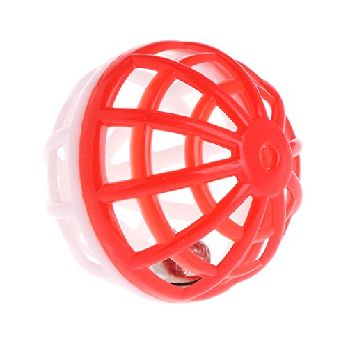 Rtengtunn 5 Piezas Gato Juguete Campana Hueco Bolas Sonido Mascota Juego Gatito Plástico Interactivo Sonajero - Color al Azar