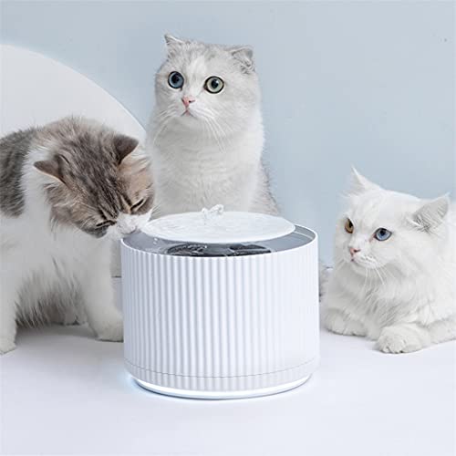 RZZSJ Fuente automática para gatos, bebedero inteligente para mascotas, alimentador de agua para gatos, bebedero para cachorros, cuenco para beber de 24 horas, filtros de ciclo de 360 grados, silencio