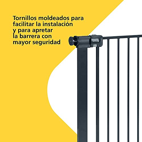 Safety 1st Easy Close Metal Barrera de seguridad niños, metálica para puertas y escaleras,  73- 80 cm sin extensiones (se vende por separado), metal, color negro