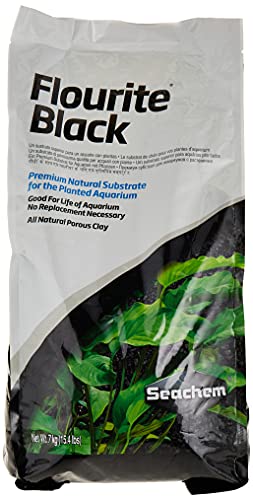 Seachem Flourite - Grava de Arcilla Negra – Sustrato Natural poroso Estable para Acuario, 17 Libras