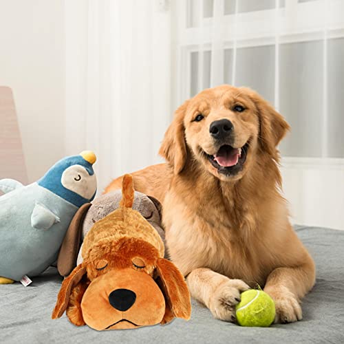 SEII Juguete de Peluche con Latido del corazón para Cachorros, muñeco para acurrucarse, Entrenamiento conductual para Cachorros y Gatitos, Juguete de Peluche cálido para Mascotas, Agradable