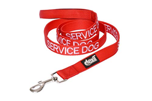 SERVICE DOG - Correa acolchada para perro (120 cm, 180 cm), color rojo