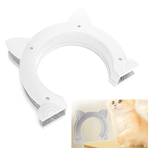 Shanrya Puerta para Gatos, Puerta Pasante para Gatos Resistente Al Desgaste Y Duradera de por Vida para Estudio para el Hogar para Hotel(Blanco)