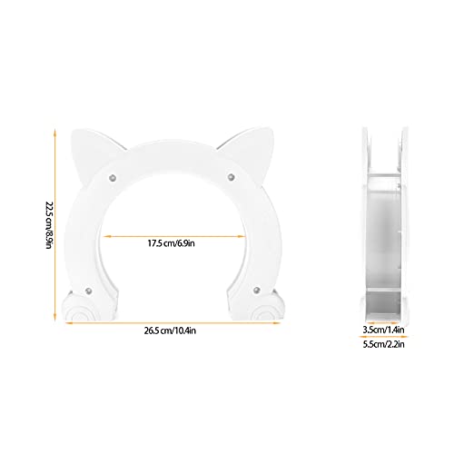 Shanrya Puerta para Gatos, Puerta Pasante para Gatos Resistente Al Desgaste Y Duradera de por Vida para Estudio para el Hogar para Hotel(Blanco)