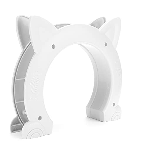 Shanrya Puerta para Gatos, Puerta Pasante para Gatos Resistente Al Desgaste Y Duradera de por Vida para Estudio para el Hogar para Hotel(Blanco)