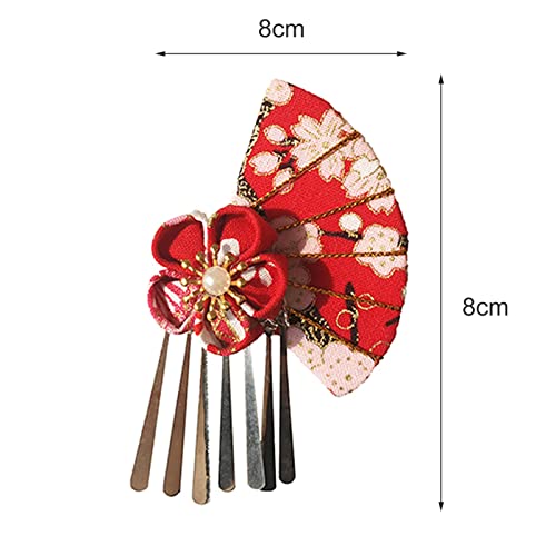 SHINROAD Estilo japonés y flor de cerezo gato y perro tocado Pasadores de pelo para mascotas aleación hermosos clips con borlas negro 2 unids