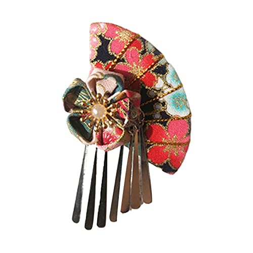 SHINROAD Estilo japonés y flor de cerezo gato y perro tocado Pasadores de pelo para mascotas aleación hermosos clips con borlas negro 2 unids