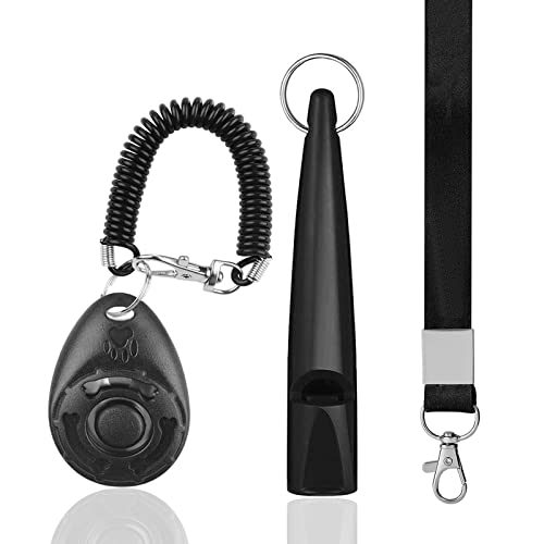 Silbato y Clicker para Perros, Silbato para Entrenamiento Perros con Acollador - Alta Frecuencia, para Antiladridos y Adiestramiento de Perros