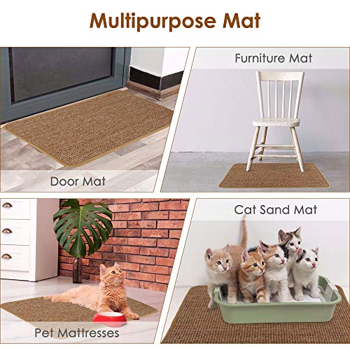 SlowTon Alfombrilla para Rascar Gatos, Almohadilla para raspar de Cuerda Tejida de sisal Natural para Garras de molienda de Gato y Muebles de Alfombra de Alfombra de protección 60*40 cm