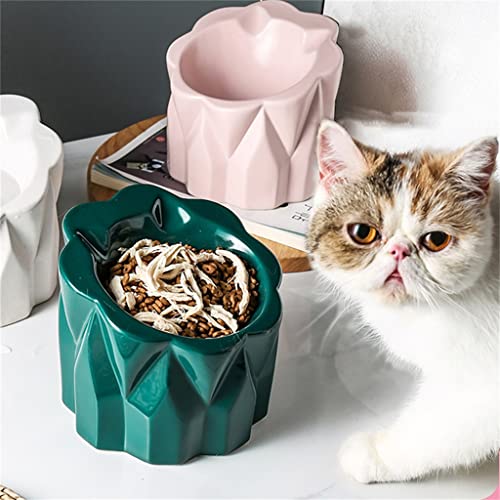 SMEJS Tazón de Fuente Rosado Cerámica Cerámica Cuenco Planteado Pequeño Perro Cuenco Cerámica Productos for Mascotas Lindos Alimentador de Alimentos (Color : D, Size : One Size)