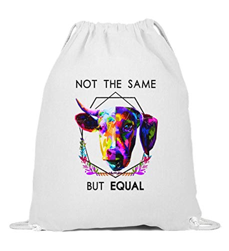 SPIRITSHIRTSHOP Pro Vegan No Difference vegetarianos, protección animal, vegano, vegano, sin carne, veggie & Animal – Algodón Gymsac, color Blanco, talla 37cm-46cm