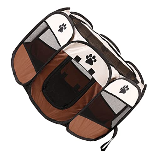 Sraeriot Pey Playpen Portátil Plegable Caja DE Caja DE CARAJE DE Perras PERIENTE PERIFICA PERIFICA DE PERIZA DE PERIZA 73X73X43CM Café, Pantera de Mascotas