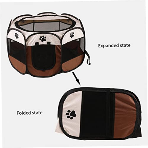 Sraeriot Pey Playpen Portátil Plegable Caja DE Caja DE CARAJE DE Perras PERIENTE PERIFICA PERIFICA DE PERIZA DE PERIZA 73X73X43CM Café, Pantera de Mascotas