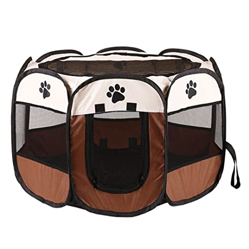 Sraeriot Pey Playpen Portátil Plegable Caja DE Caja DE CARAJE DE Perras PERIENTE PERIFICA PERIFICA DE PERIZA DE PERIZA 73X73X43CM Café, Pantera de Mascotas
