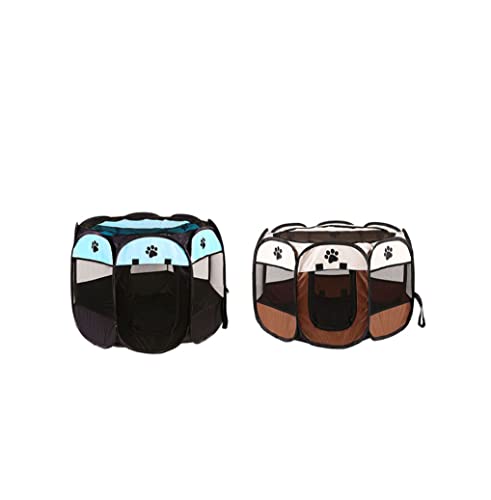 Sraeriot Pey Playpen Portátil Plegable Caja DE Caja DE CARAJE DE Perras PERIENTE PERIFICA PERIFICA DE PERIZA DE PERIZA 73X73X43CM Café, Pantera de Mascotas
