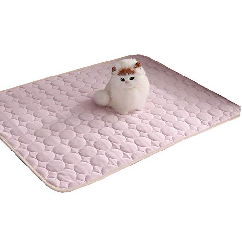 Sticker superb Rosado Azul Gris Enfriamiento Estera, Perro Gato Guay Estera Almohadilla Cama Colchón Calor Alivio,Verano Dormido Cama para Pequeña Medio Perro Gato (100X70cm, Rosado)