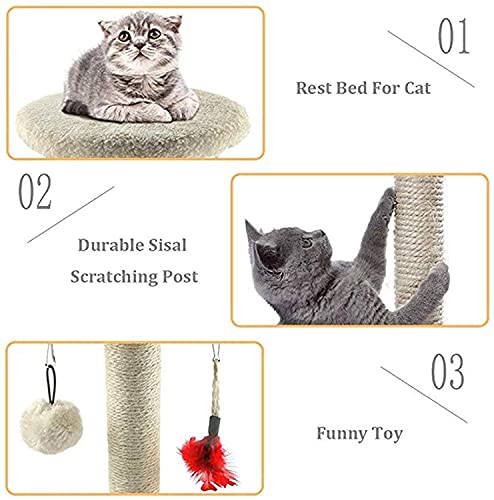Tabla de rascar para gatos Publicidad de rasguños para gatitos, muebles de torre de escalada en gato Pequeño árbol de gato para gatito Casa Casa Cat Play Tower Centro de actividades Postes rascadores