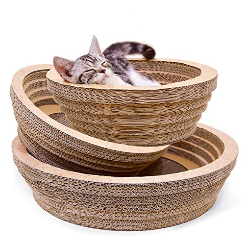 Tablero de rascado de gato, tazón de tablero de rascador de gato corrugado Personalizado Casa de juguete para mascotas grandes Alfombrillas de descanso Alfombrilla de descanso para sala de gatos,M