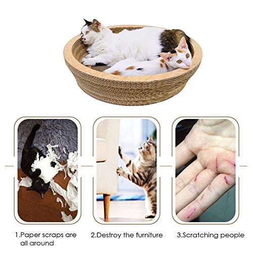 Tablero de rascado de gato, tazón de tablero de rascador de gato corrugado Personalizado Casa de juguete para mascotas grandes Alfombrillas de descanso Alfombrilla de descanso para sala de gatos,L