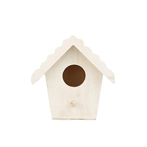 TAOYUN Casa de Madera para pájaros, casa para pájaros, Nido de pájaro Colgante sin terminar con Lazo, decoración de jardín para el hogar, Adornos para el jardín, Regalos para Amantes del jardín