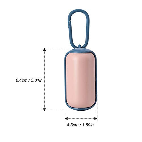 Teeyyui Dispensador de Bolsas de Caca para Perros, Bolsas Excrementos De Caca De Perro Al Aire Libre, Dispensador Portátil de Bolsas de Caca para Mascotas (Azul y Blanco)