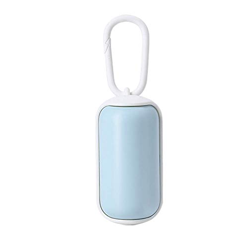 Teeyyui Dispensador de Bolsas de Caca para Perros, Bolsas Excrementos De Caca De Perro Al Aire Libre, Dispensador Portátil de Bolsas de Caca para Mascotas (Azul y Blanco)