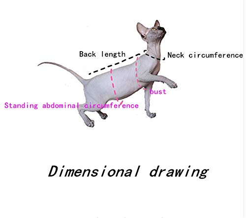 TENGTUD Ropa de Gato sin Pelo, Gatito Suministros para Mascotas para Ropa de Gato Sphynx Sphynx Negro-XXXL-