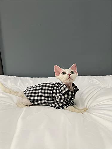 TENGTUD Ropa de Gato sin Pelo, Gatito Suministros para Mascotas para Ropa de Gato Sphynx Sphynx Negro-XXXL-
