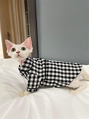 TENGTUD Ropa de Gato sin Pelo, Gatito Suministros para Mascotas para Ropa de Gato Sphynx Sphynx Negro-XXXL-