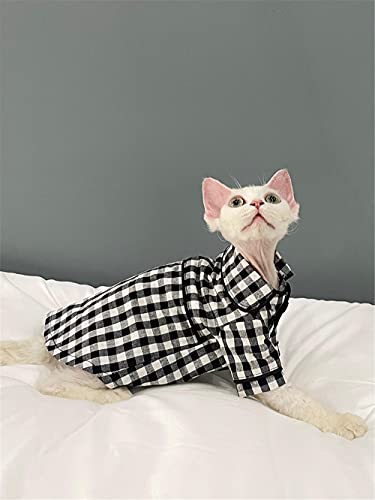 TENGTUD Ropa de Gato sin Pelo, Gatito Suministros para Mascotas para Ropa de Gato Sphynx Sphynx Negro-XXXL-