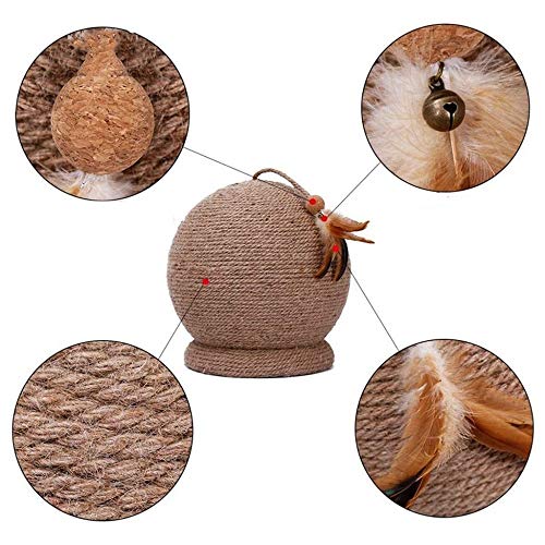 TIANYOU Creativo Redondo Junta Felina Mascotas Sisal Tablas de la Columna Detenidos Garras Dispositivo de Molienda Gran Escala Rascador para Gatos Gatito Juguetes Vestir Atrapa la P