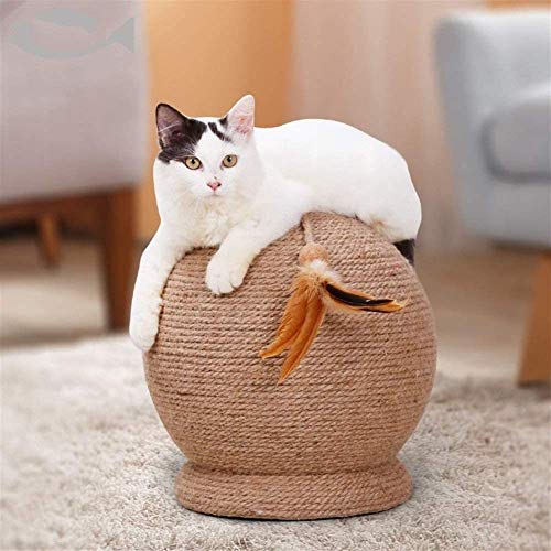 TIANYOU Creativo Redondo Junta Felina Mascotas Sisal Tablas de la Columna Detenidos Garras Dispositivo de Molienda Gran Escala Rascador para Gatos Gatito Juguetes Vestir Atrapa la P