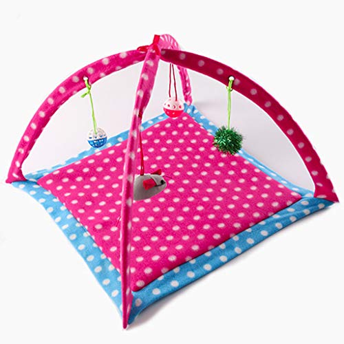 Tienda de juegos para gatos,alfombra para actividades interactivas para gatos, alfombra plegable, centro de juegos para gatos con juguetes colgantes para ayudar a los gatos a mantenerse activos