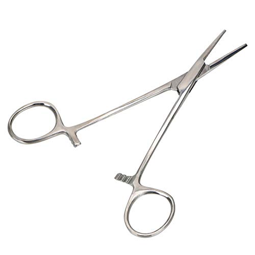 Tijera De Barba Tijeras Peluqueria Canina El Pelo de la Nariz Tijeras Tijeras de Aseo para Perros para Orejas Aseo de Mascotas Pinza hemostática Straight,14cm