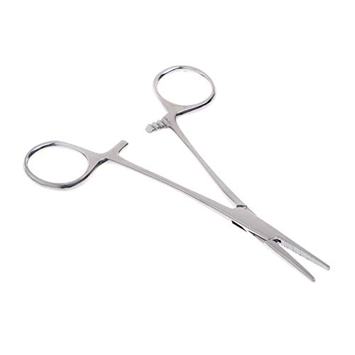 Tijera De Barba Tijeras Peluqueria Canina El Pelo de la Nariz Tijeras Tijeras de Aseo para Perros para Orejas Aseo de Mascotas Pinza hemostática Straight,14cm
