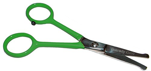Tiny Trim - Tijera de peluquería para Mascotas pequeñas con Punta de Bola - Tijera de Seguridad de 11.4 cm para Orejas, Nariz, Cara y Pata, para Gatos, Perros y Todas Las Mascotas - Verde