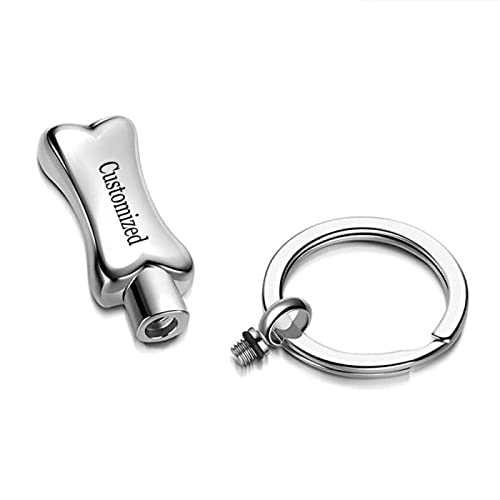 TNBKDSE Collar de Recuerdo de Ceniza de Hueso para Perros y Gatos de Acero Inoxidable, Colgante de urna de cremación con Fecha de Nombre Personalizado para Mascotas, Recuerdo del Propietario